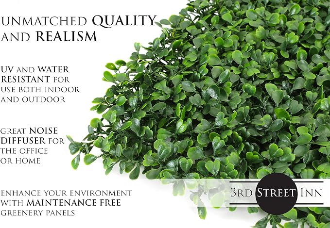 3rd Street Inn Artificial Greenery Wall Panels for Privacy - 20x20 2-Pack - Image 7