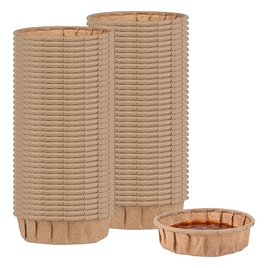 Restaurantware-Sustain 1 Ounce Portion Cups, 100 Disposable Condiment Cups - Compostable, Versatile, Kraft Paper Sample Food Cups, Stylish, For Serving Dips, Jams, Sauces, Nuts, And More - Image 2