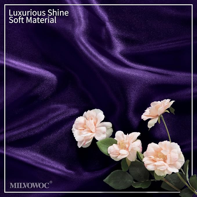 MILVOWOC 72 Pack Square Purple Satin Napkins 20 x 20 Inch | Soft Silk Dinner Napkins, Smooth Decorative Table Napkins, Washable & Reusable, For Weddings Dinner Restaurant Party - Image 5