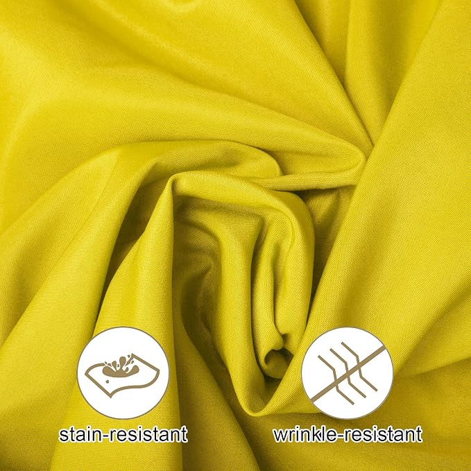 Ascoza 2pack 90x156 Inch Yellow Rectangular Tablecloth 8 Feet Table Cloth in Polyester Fabric for Wedding/Banquet/Restaurant/Parties - Image 3