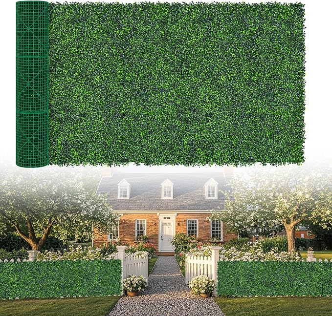 Artificial Boxwood Roll,60x160 in(67 sqft) UV-Anti Faux Ivy Grass Wall | Boxwood Panels, Fake Greenery Backdrop for Balcony Privacy, Green Wall Decor for Garden, Patio, Backyard by EverNature