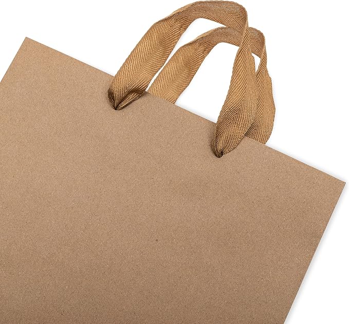 Prime Line Packaging Brown Gift Bags, Kraft Gift Bags Mini with Handles for Small Business, Boutiques, Retail Use, Wrapping, Party Favors, Bulk, 6x3x9, 50 Pack - Image 9
