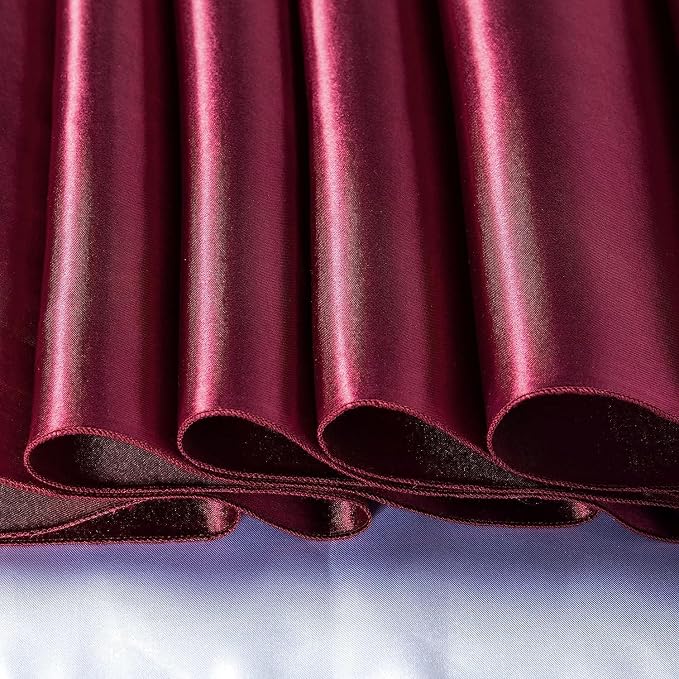 SI Pack of 30 Wedding 12 x 108 inch Satin Table Runner for Wedding, Decorations for Graduations, Engagements, Birthday Parties, Banquets, Runners fit Rectangle, Round Table - Maroon - Image 7