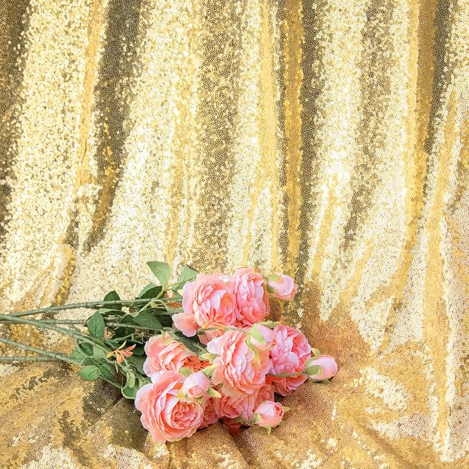Gold Sequin Backdrop Curtains 4 Panels 2FTx8FT - Image 2