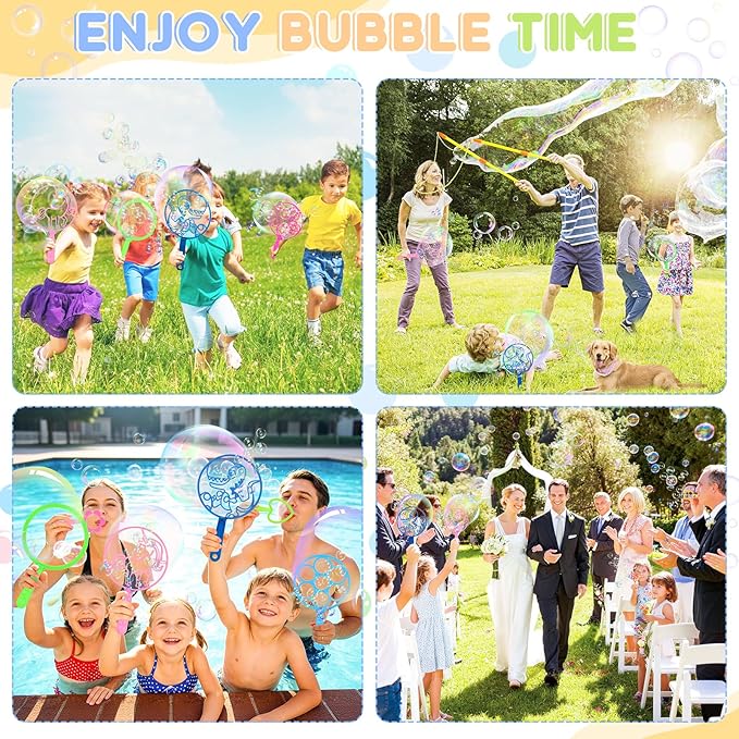 27 Pcs Big Bubble Wands Toys Set, Giant Bubble Wands with Tray for Kids Summer Outdoor Toys Bubbles Party Favors Bubbles Maker Bulk for Kids Toddlers Boys Girls Age 3 4 5 6 7 8+
