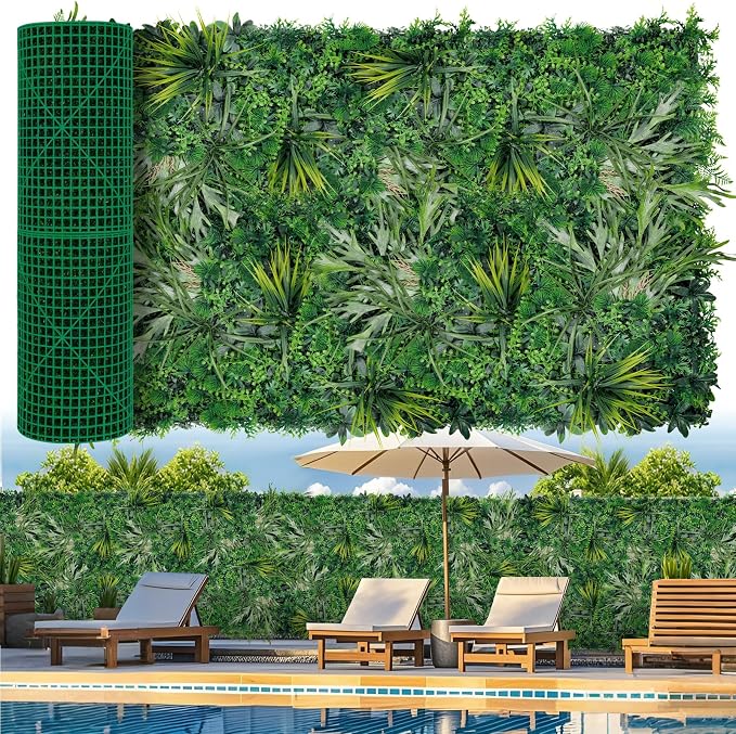 40"X120" Grass Wall, Boxwood Panels UV-Protected Faux Grass Backdrop Wall,Greenery Privacy Hedge Screen for Outdoor Garden Patio, Indoor Party Balcony Fence Decor by FEELTHENEWWORLD