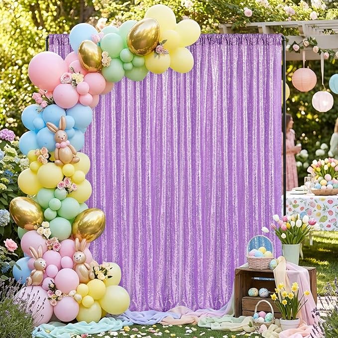 Baby Blue Sequin Backdrop Curtains-2 Panels 3FTx8FT Light Blue Backdrop for Wedding, Glitter Party Decorations Background Drapes for Birthday Party Anniversary Graduation Photo Booth Decor - Image 5