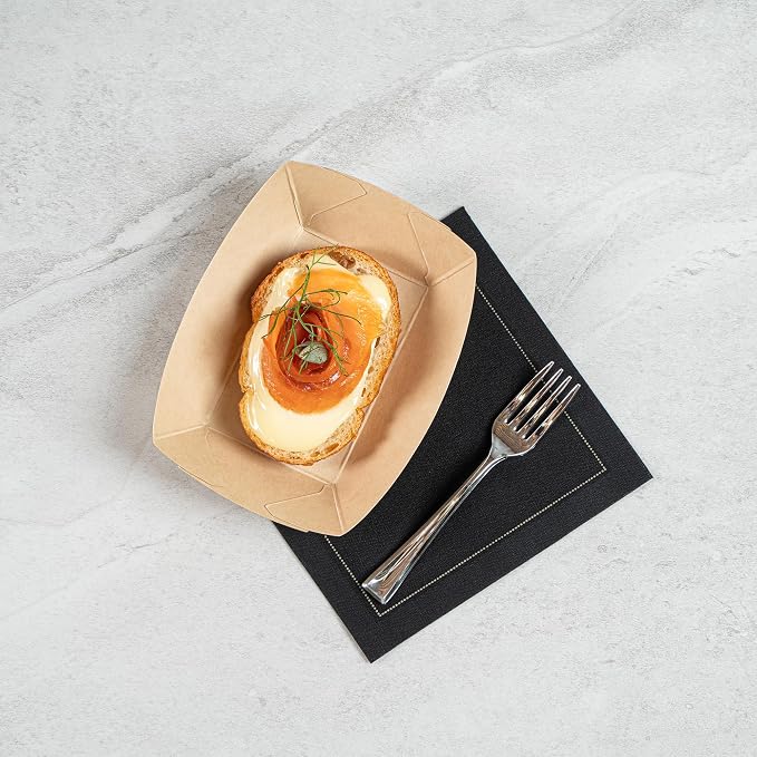 Restaurantware Paper Food Boat 400 Pack 4 oz Leak-Resistant Disposable Boat Tray Appetizer Serving Tray Durable Kraft Ideal For Rustic Food Presentation - Image 10
