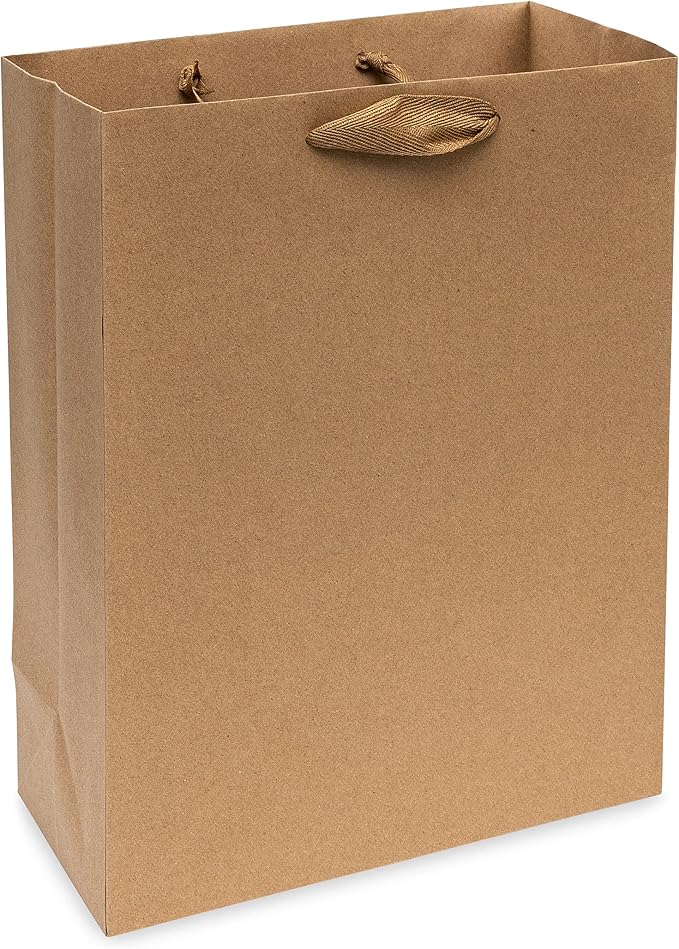 Prime Line Packaging Brown Gift Bags, Kraft Gift Bags Mini with Handles for Small Business, Boutiques, Retail Use, Wrapping, Party Favors, Bulk, 6x3x9, 50 Pack - Image 7