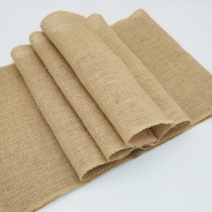 10 Pack Natural Burlap Table Runners,12 x 108 Inch Rustic Jute Table Runner and Placemats Bulk for Western Wedding Table Decorations,Farmhouse Style Party,Thanksgiving,Kitchen Coffee Table Decor Cover - Image 6