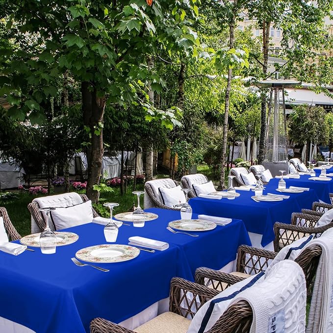 sancua Royal Blue Rectangle Tablecloths 90x156 Inch, 6 Pack | Washable Fabric Table Cloth, Large Reusable Polyester Covers for Wedding, Party, Birthday, Banquet - Image 4