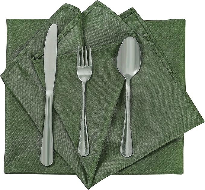 Cloth Napkins 20x20 inch Washable Polyester Dinner Napkins Soft Table Napkins for Wedding Party Dining Banquet(Willow,50PCS) - Image 4