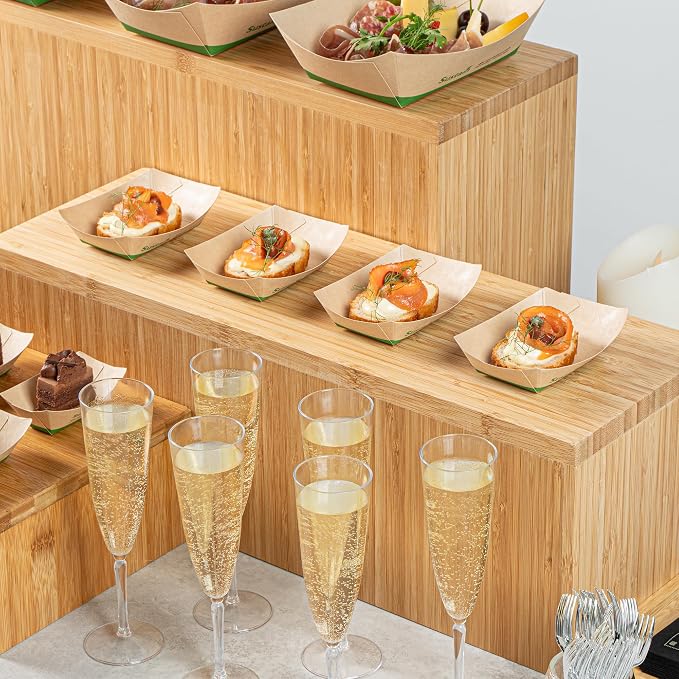 Restaurantware Paper Food Boat 400 Pack 4 oz Leak-Resistant Disposable Boat Tray Appetizer Serving Tray Durable Kraft Ideal For Rustic Food Presentation - Image 7