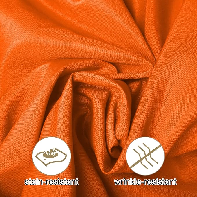 Ascoza 2pack 90x156 Inch Orange Rectangular Tablecloth 8 Feet Table Cloth in Polyester Fabric for Wedding/Banquet/Restaurant/Parties - Image 3
