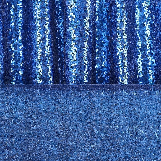 Royal Blue Sequin Backdrop Curtains 4 Pcs 2ftx8ft Glitter Shimmer Fabric - Image 6