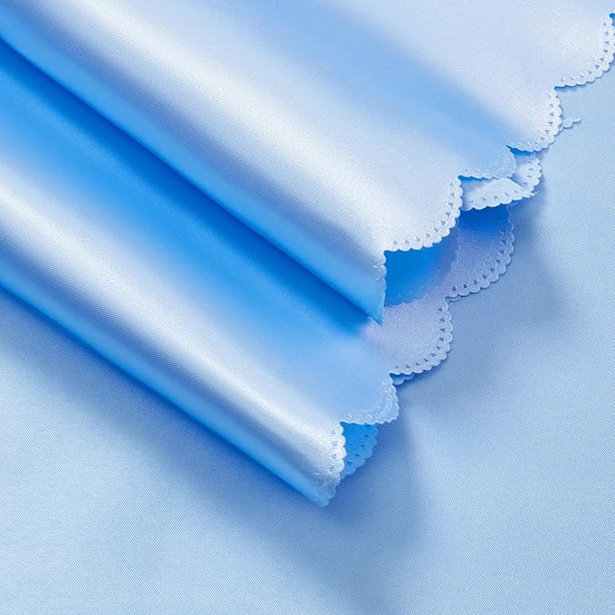 1 Pack Rectangle Satin Tablecloth, 60 x 120 Inches, Light Blue, Table Decor for Wedding Banquet