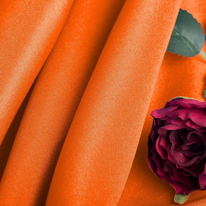 Ascoza 2pack 70 Inch Orange Round Tablecloth in Washable Polyester Fabric for Wedding/Banquet/Restaurant/Parties - Image 2