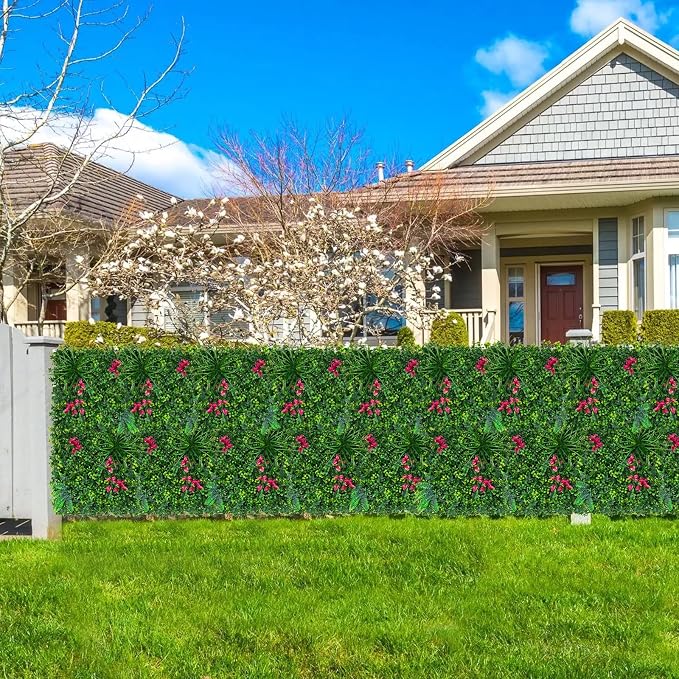Grooy Artificial Boxwood Panels, 12PCS 20"x20" Fake Grass Wall Decor | Privacy Hedge Fence Screen, UV Protection Greenery Backdrop, Odorless, Realistic, Outdoor Garden Backyard Decoration - Image 6
