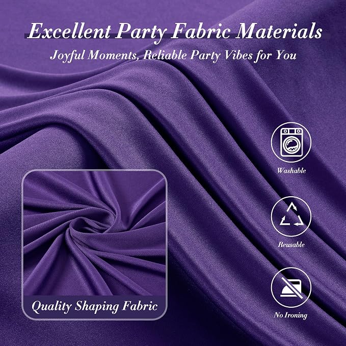 40 ft x 10 ft Wrinkle Free Purple Backdrop Curtain for Parties, 5ft x 10ft 8 Panels Polyester Purple Photo Backdrop Drapes for Wedding Birthday Party Baby Shower Fabric Photo Curtains for Mermaid - Image 5