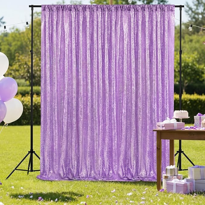 Baby Blue Sequin Backdrop Curtains-2 Panels 3FTx8FT Light Blue Backdrop for Wedding, Glitter Party Decorations Background Drapes for Birthday Party Anniversary Graduation Photo Booth Decor - Image 7