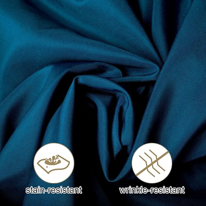 Ascoza 2pack 108 Inch Peacock Blue Round Tablecloth in Washable Polyester Fabric for Wedding/Banquet/Restaurant/Parties… - Image 3