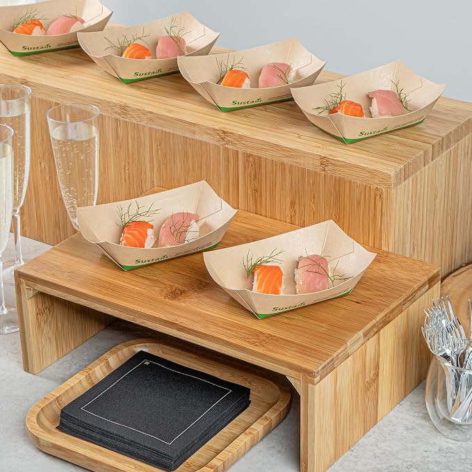 Restaurantware Paper Food Boat 400 Pack 6 oz Leak-Resistant Disposable Boat Tray Appetizer Serving Tray Durable Kraft Ideal For Rustic Food Presentation - Image 7