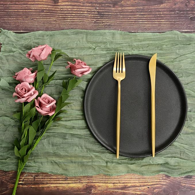 fani 60 Pack Gauze Cheesecloth Napkins, 20 x 20 in, Sage Green | Wrinkled Table Napkins, Soft Cotton, Rustic Decorative, Weddings, Party, Dinner Table, Everyday Use - Image 5