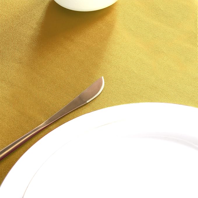 sancua Rectangle Tablecloth, 54 x 78 Inch, Yellow | Stain and Wrinkle Resistant, Washable Polyester Cloth, Decorative Fabric Cover, For Dining Tables, Buffet Parties and Camping - Image 8