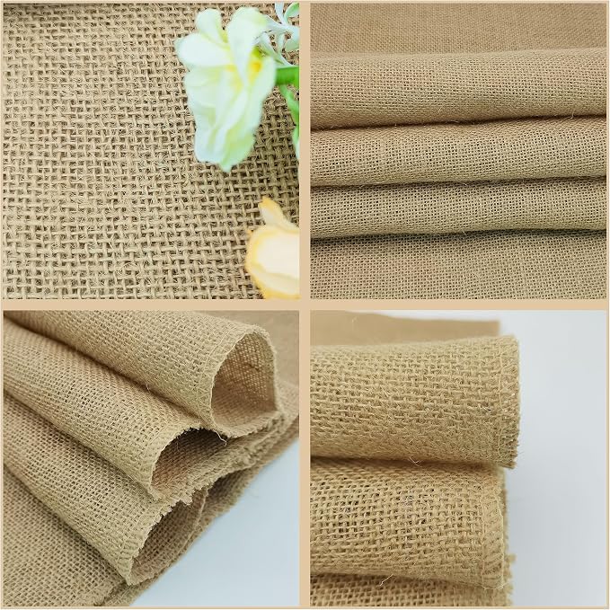 6 Pack 12 x 120 Inch Burlap Table Runners, Natural Rustic Jute Runner Bulk for Western Wedding Decorations,Farmhouse Style Party,Thanksgiving,Kitchen Coffee Decor Cover Yellow - Image 5